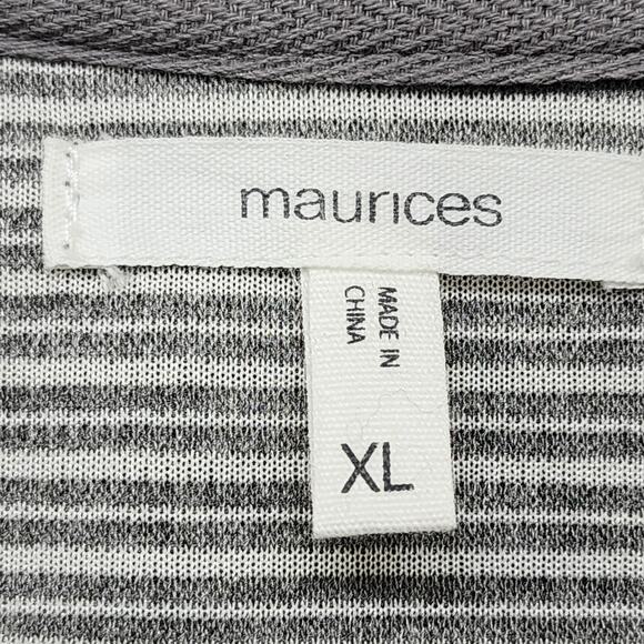 Maurices Blazer Womens XL Gray Military Open Front Jacket Fitted Office Preppy - Picture 5 of 11